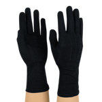 Long Wristed Cotton Glove Black - Med.