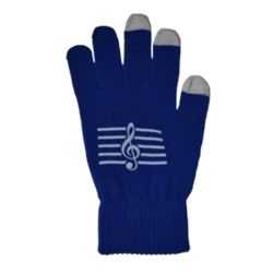 Touchscreen Gloves G-Clef Blue