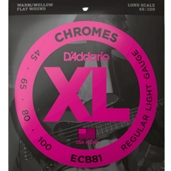 D'Addario Ecb81 Xl Chrome Flat Wound Bass Strings