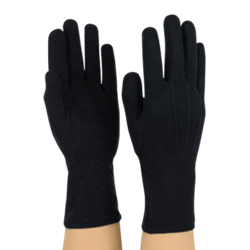 Long Wristed Cotton Glove Black - Large