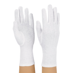 Long Wristed Cotton Glove White - Med.